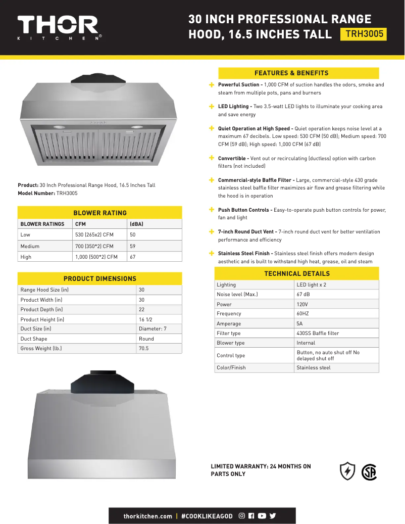 First page image of the manual for TRH3005