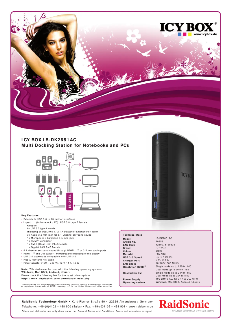 First page image of the manual for IB-DK2651AC