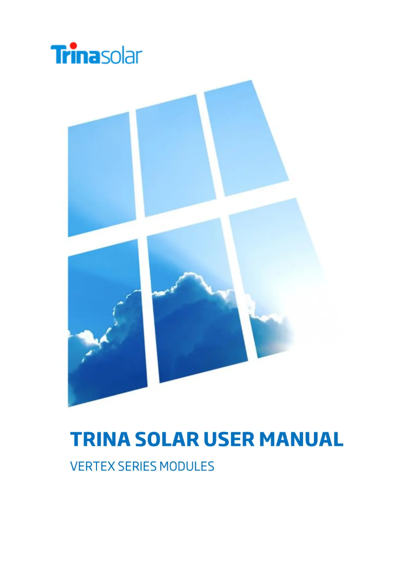 Page 1 of the manual User Manual Trina Solar Vertex S+ TSM-NEG9R.28