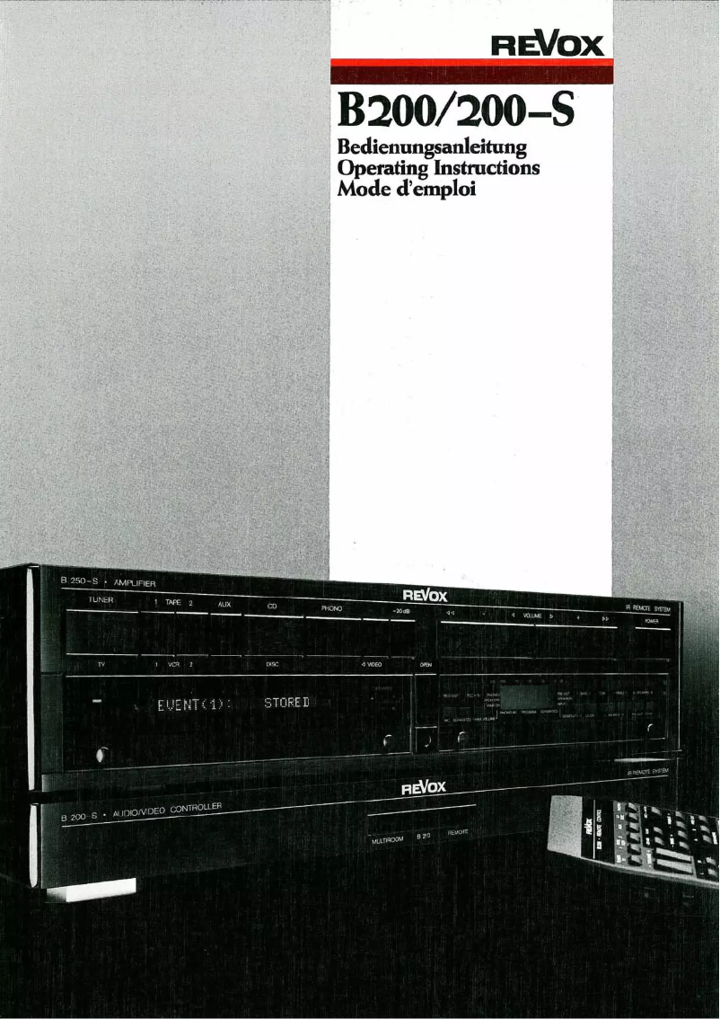 Page 1 of the manual User Manual Revox B200S