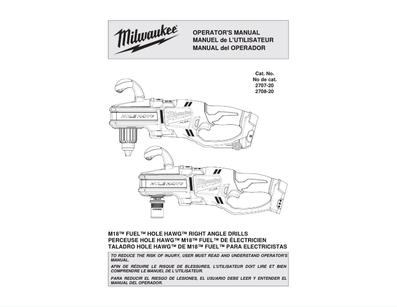 First page image of the manual for M18 Fuel 2707-22