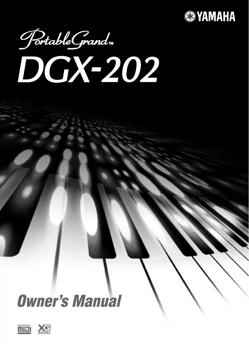 Page 1 of the manual User Manual Yamaha PortableGrand DGX-202
