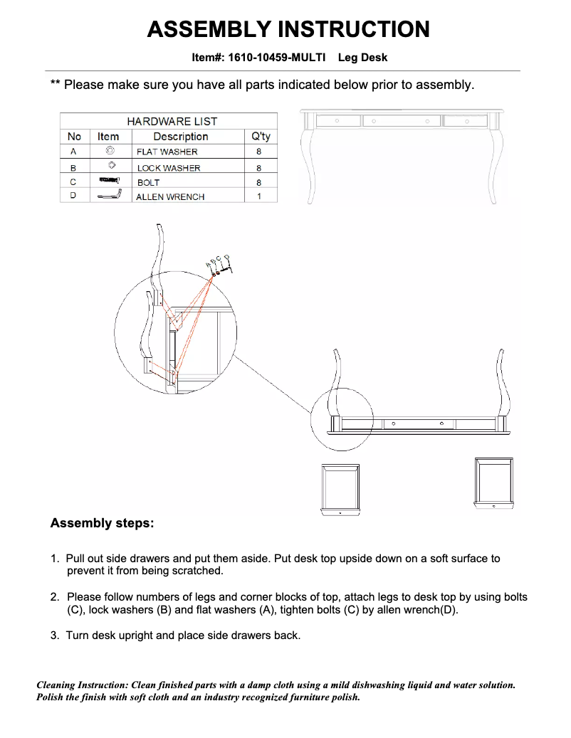 First page image of the manual for 1610-10459-MULTI