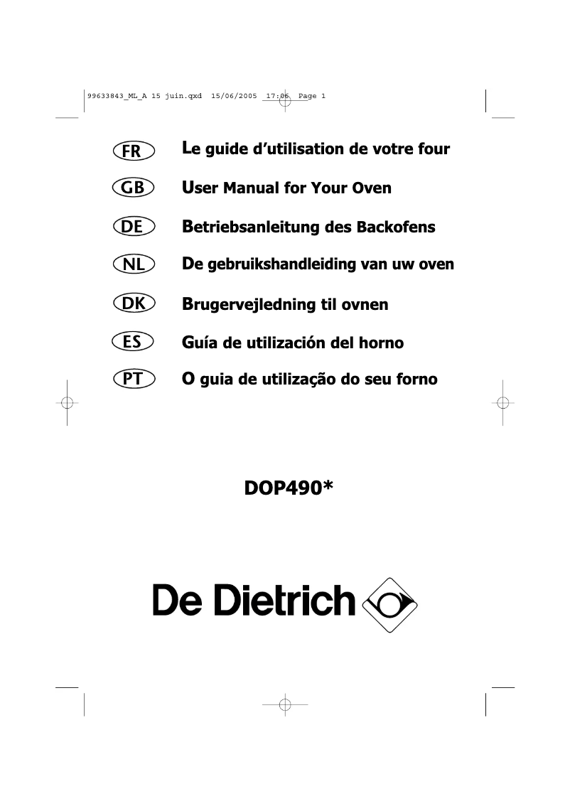 First page image of the manual for DOP490