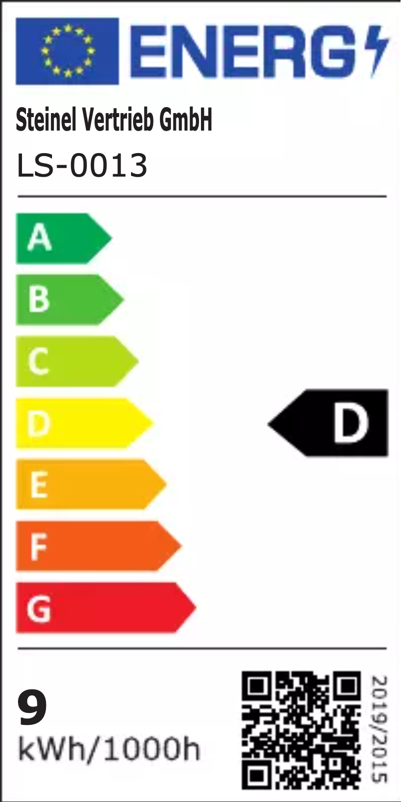 Page 1 of the manual Energy Label Steinel L 691 S