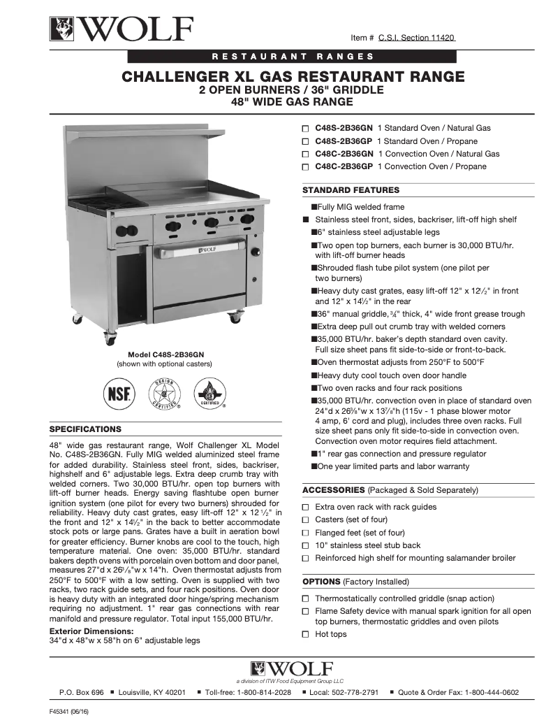 First page image of the manual for C48C-2B36G