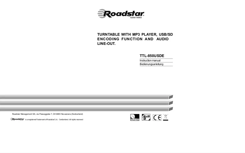 Page 1 de la notice Manuel utilisateur Roadstar TTL-850USDE