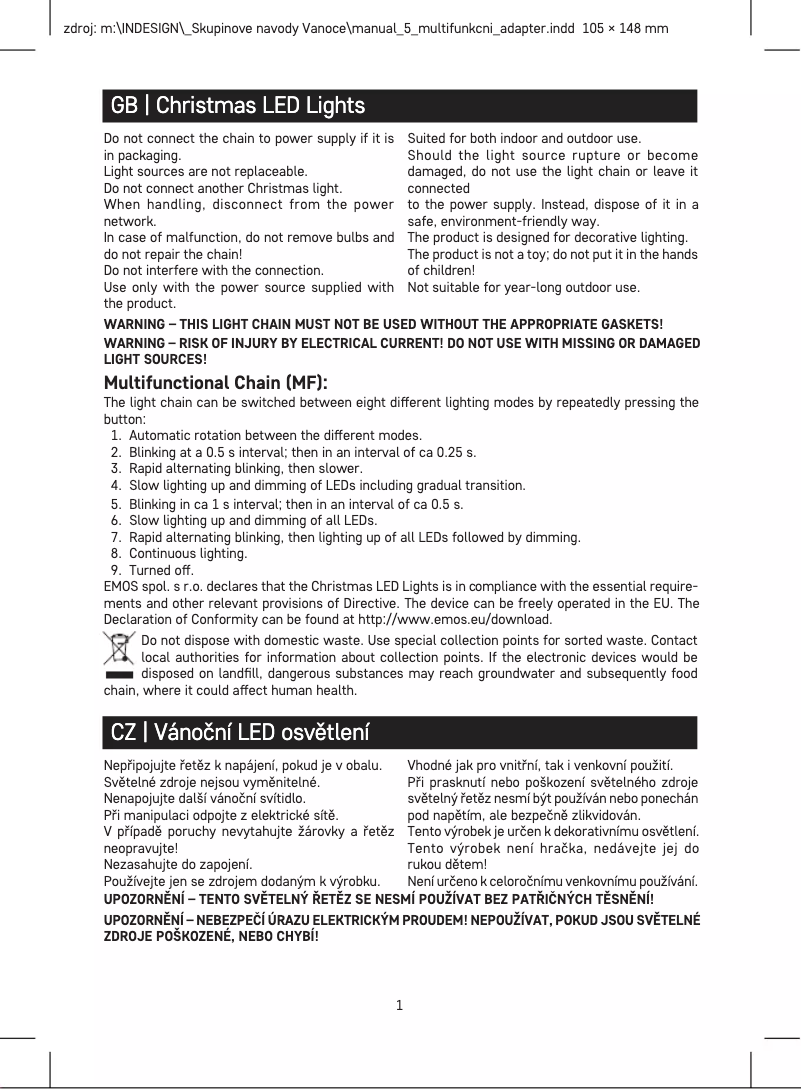 First page image of the manual for D4BM05