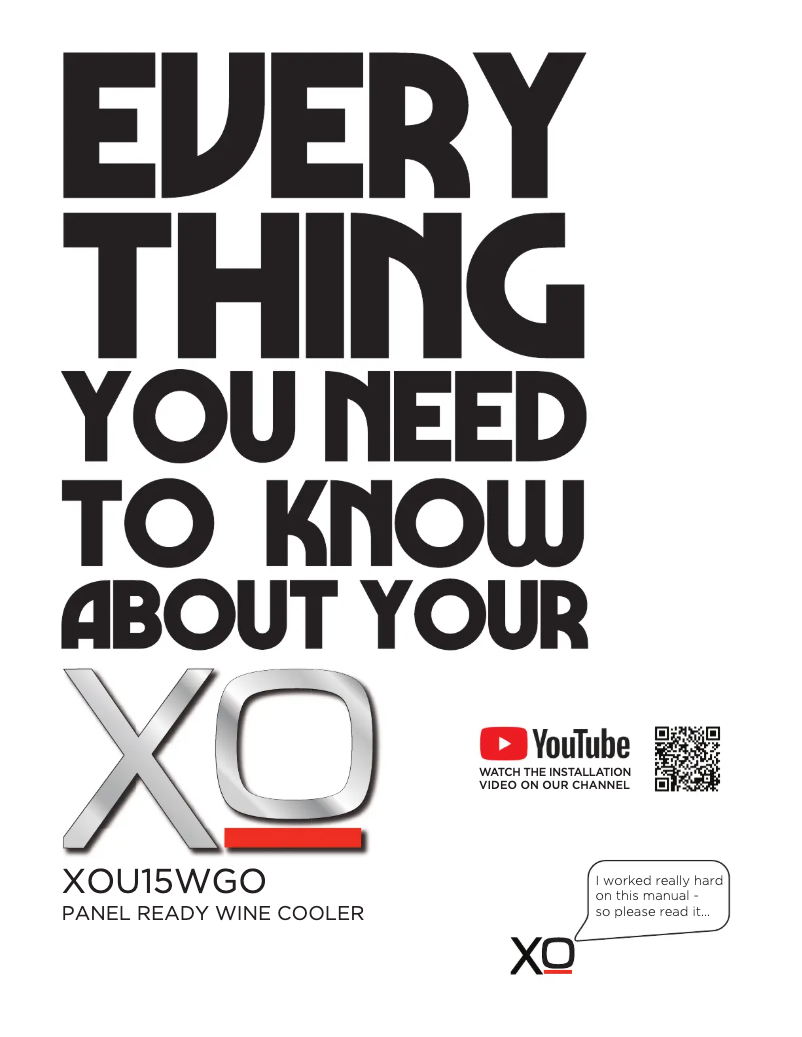 First page image of the manual for XOU15WGO