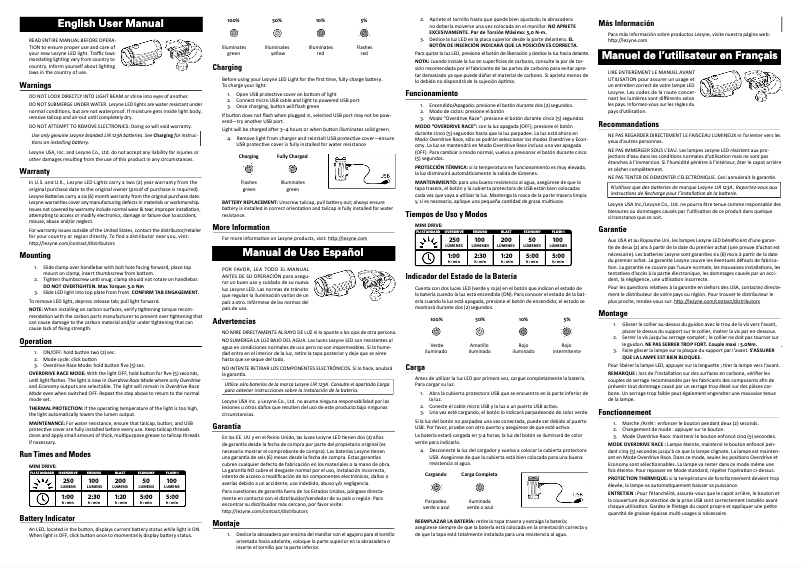 Page 1 of the manual User Manual Lezyne Mini Drive XL