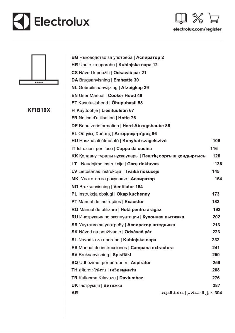 First page image of the manual for KFIB19X