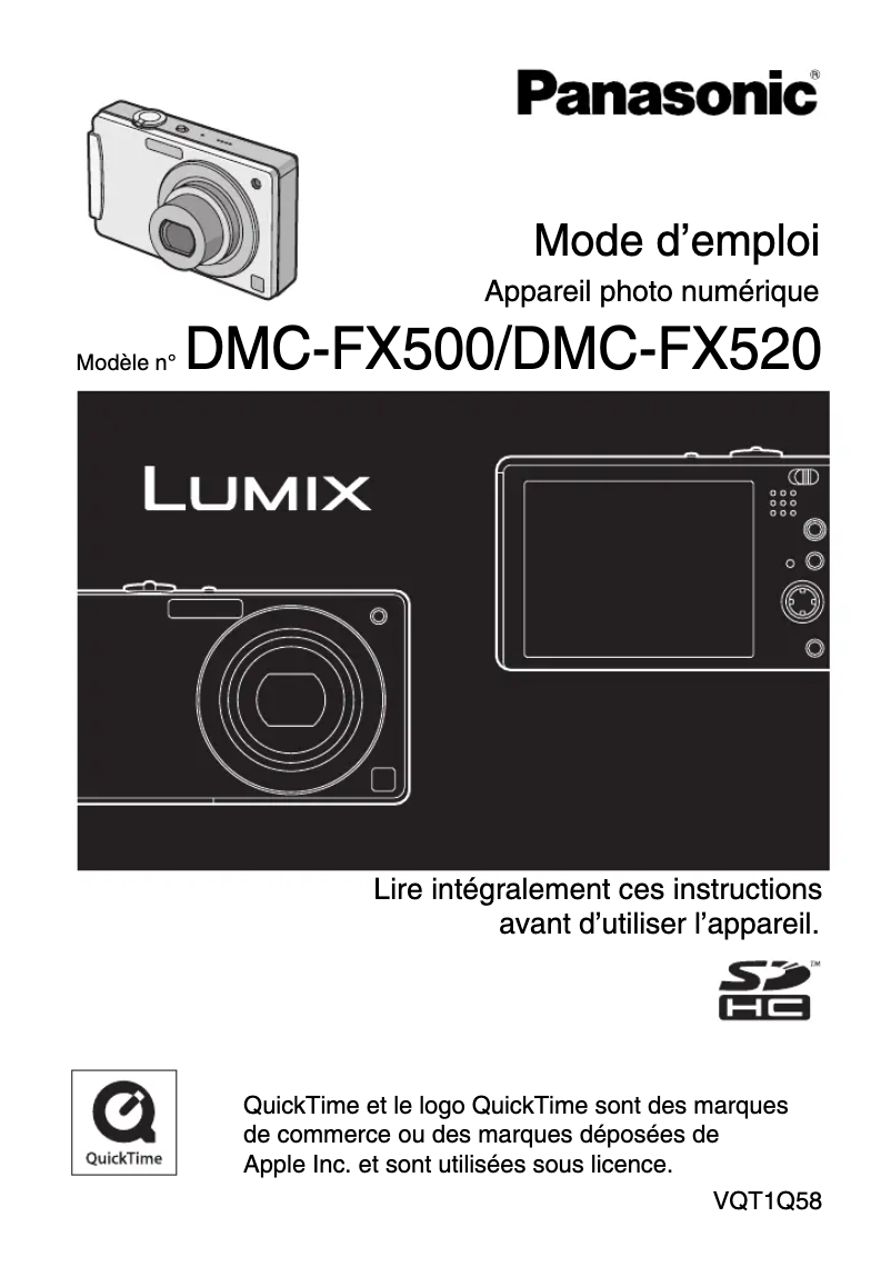 First page image of the manual for Lumix DMC-FX520