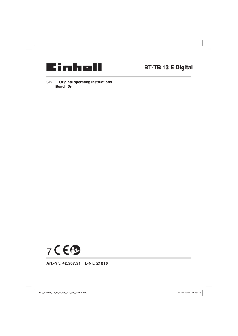 First page image of the manual for BT-TB 13 E Digital