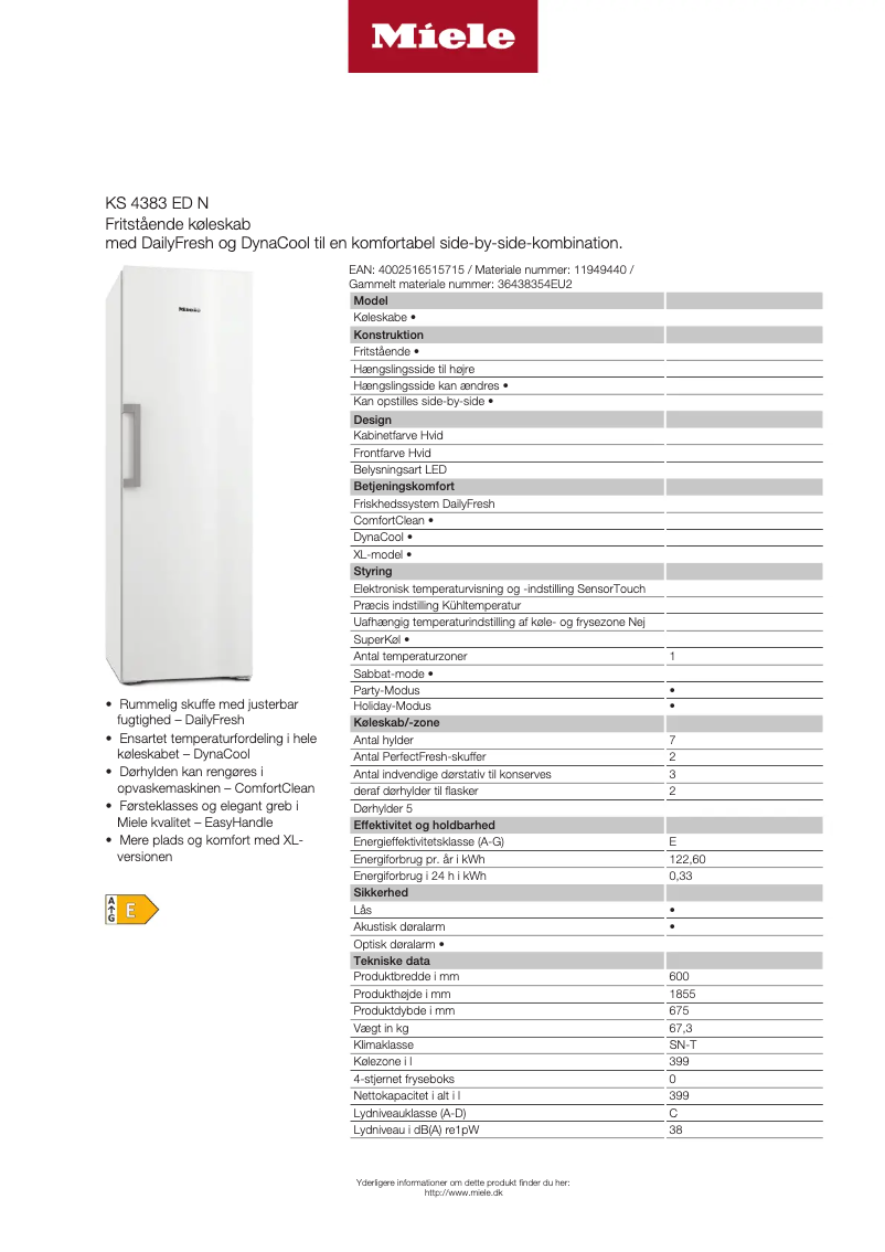 Page 1 of the manual User Manual Miele KS 4383 ED N