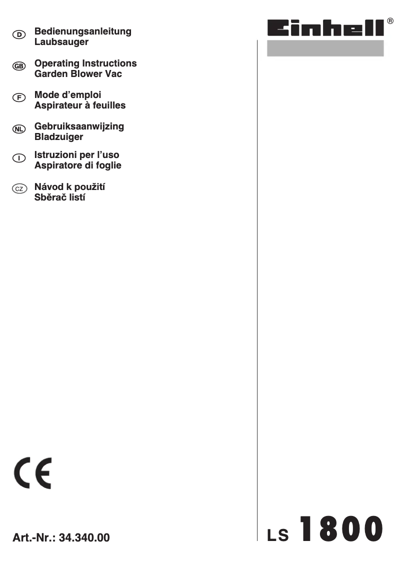 Page 1 of the manual User Manual Einhell LS 1800