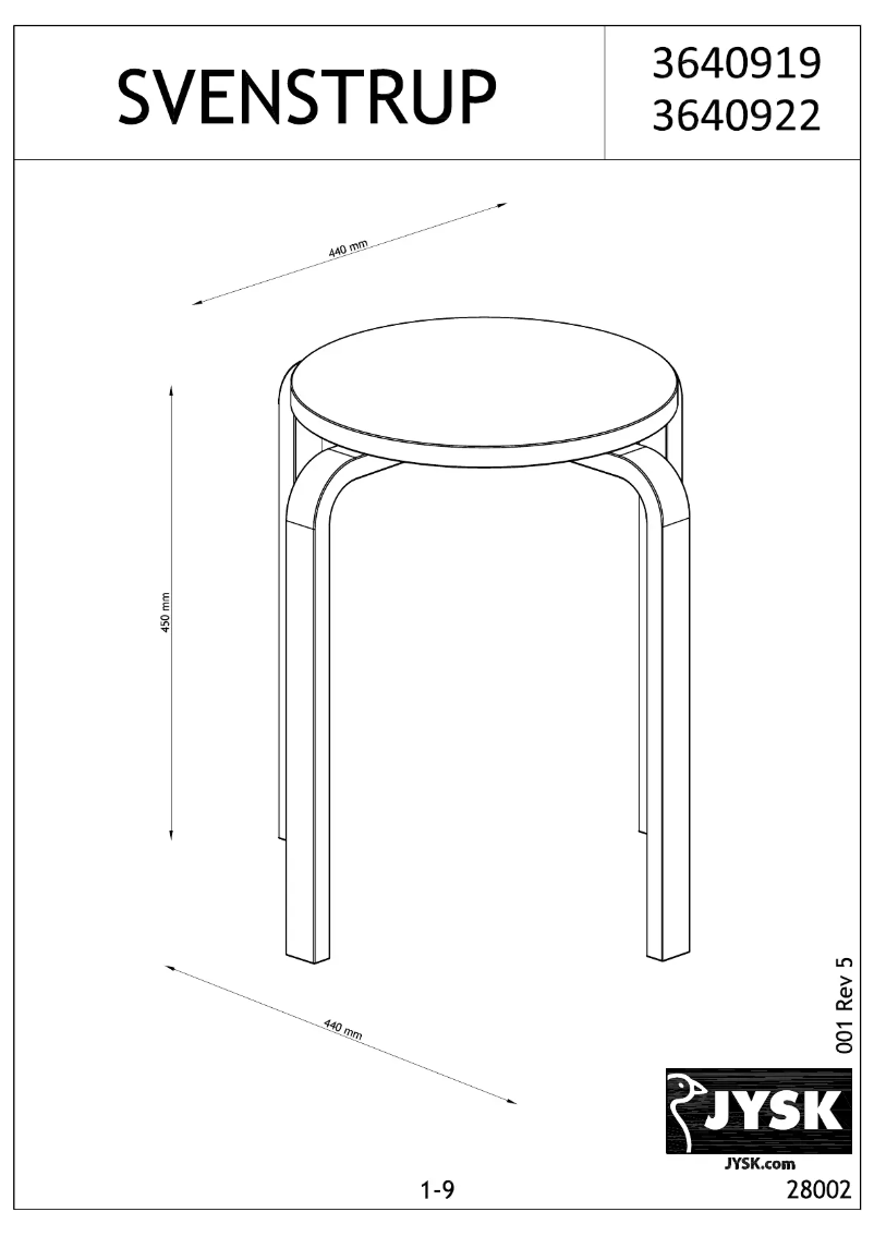 First page image of the manual for Svenstrup