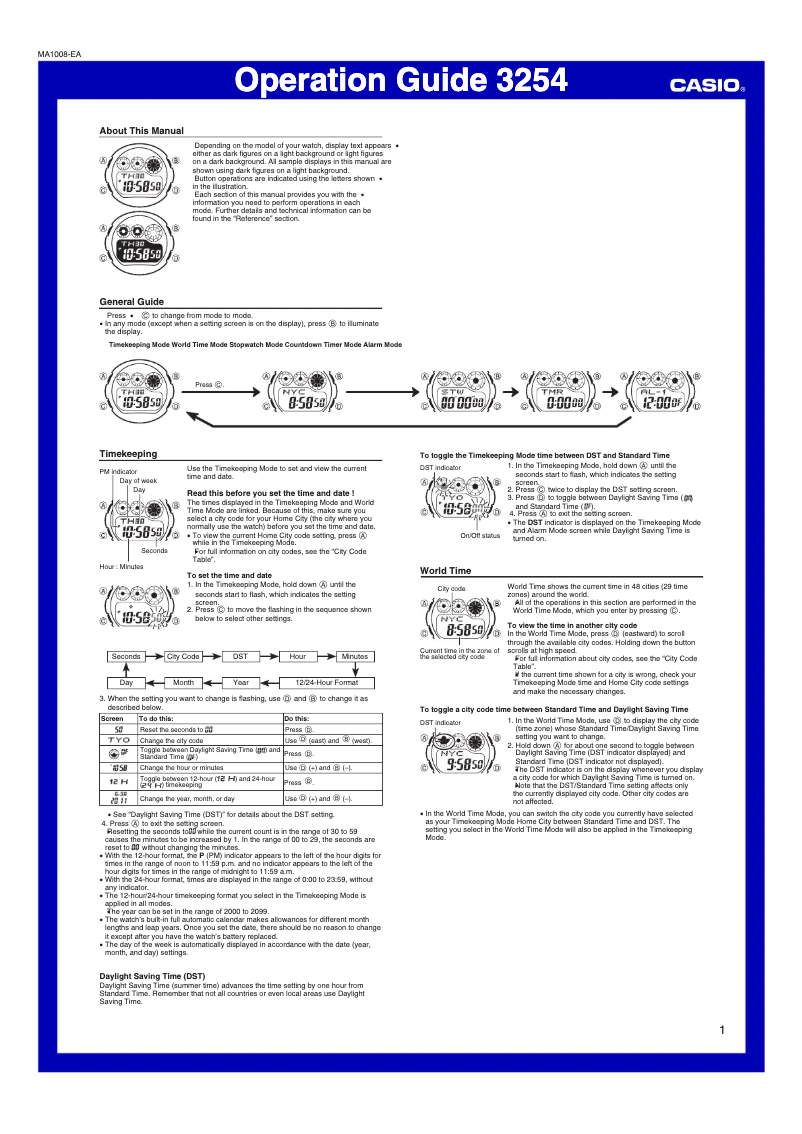 Page 1 of the manual User Manual Casio BGD-121-6ER