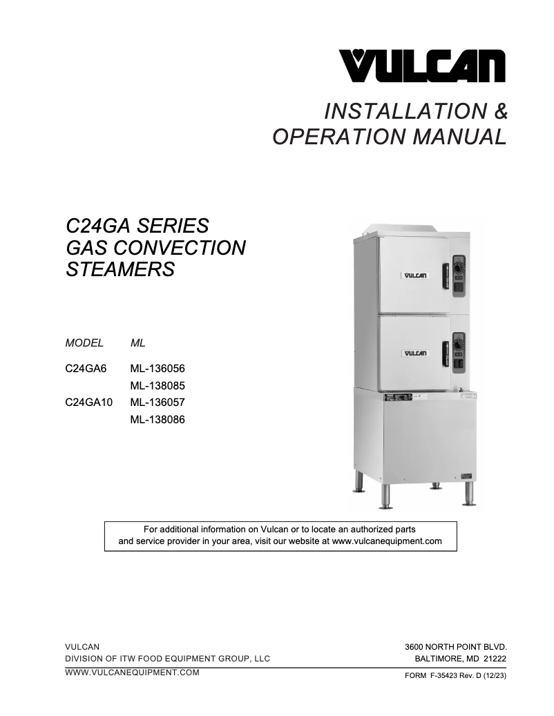 Page 1 of the manual User Manual Vulcan C24GA6 PS