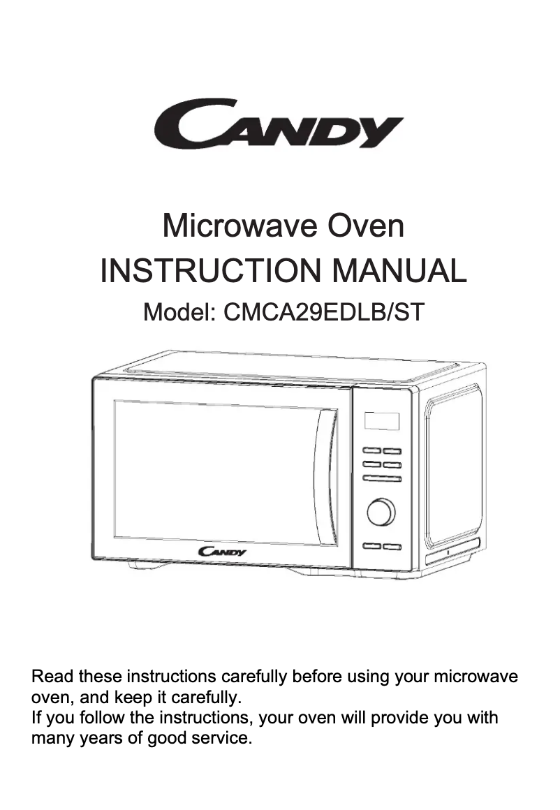 First page image of the manual for CMCA29EDLB/ST