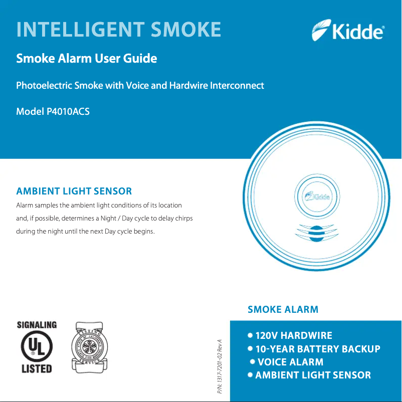Page 1 of the manual User Manual Kidde P4010ACS