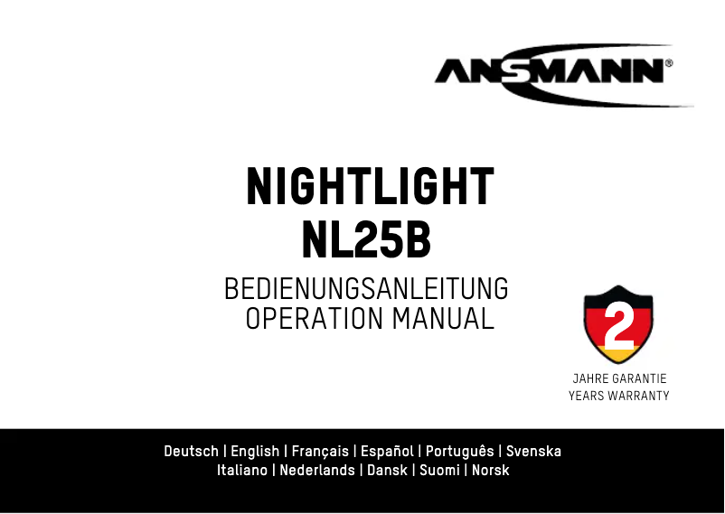 First page image of the manual for NL25B