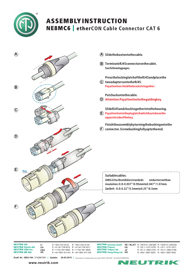 First page image of the manual for NE8MC6-MO