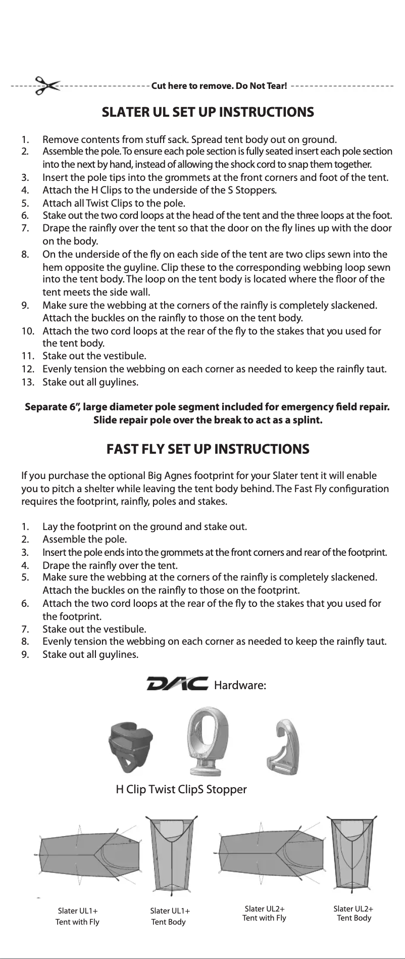 First page image of the manual for Slater UL2+