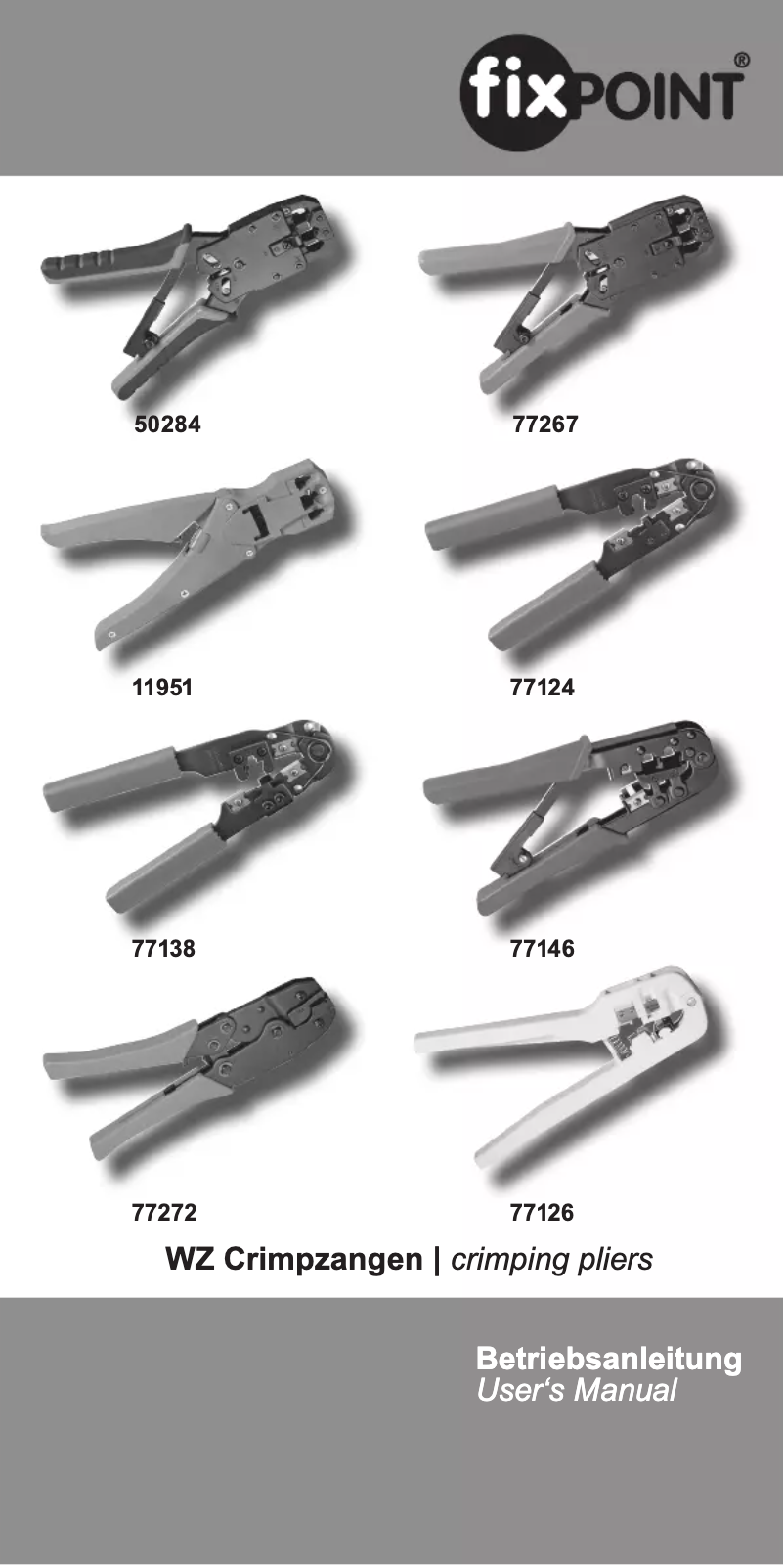 Page 1 de la notice Manuel utilisateur Fixpoint WZ CRIMP 09
