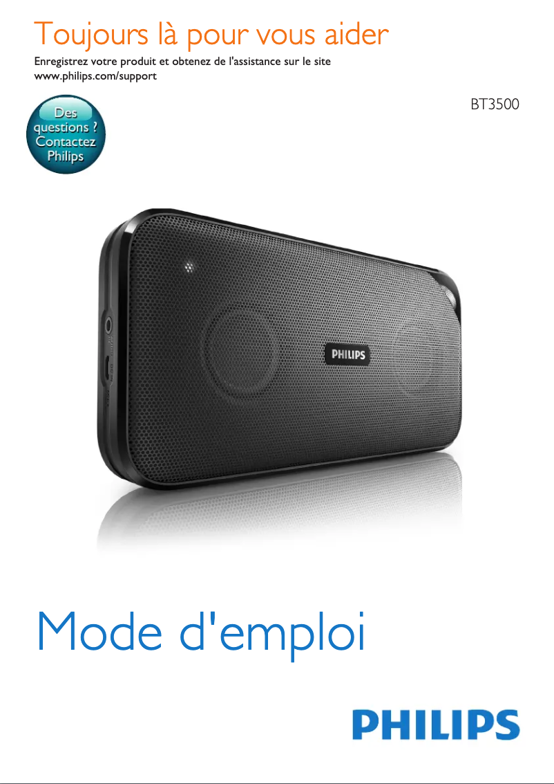 Page 1 of the manual User Manual Philips BT3500B