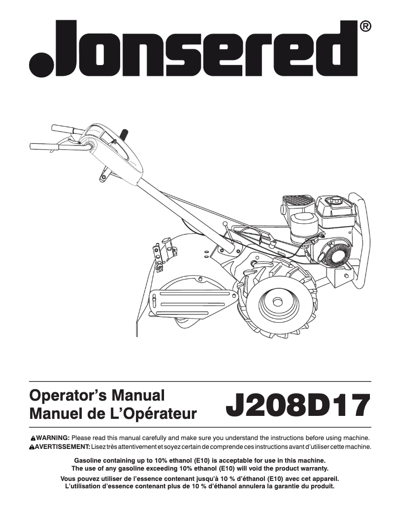 Page 1 of the manual User Manual Jonsered J208D17