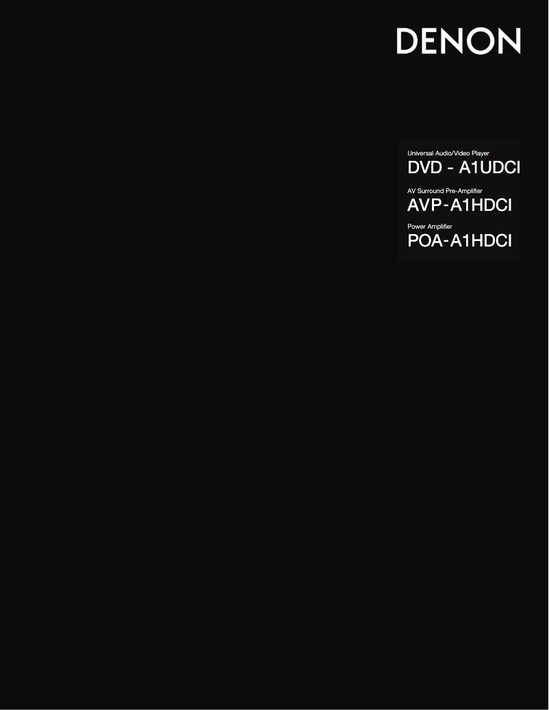 Page 1 of the manual User Manual Denon POA-A1HDCI