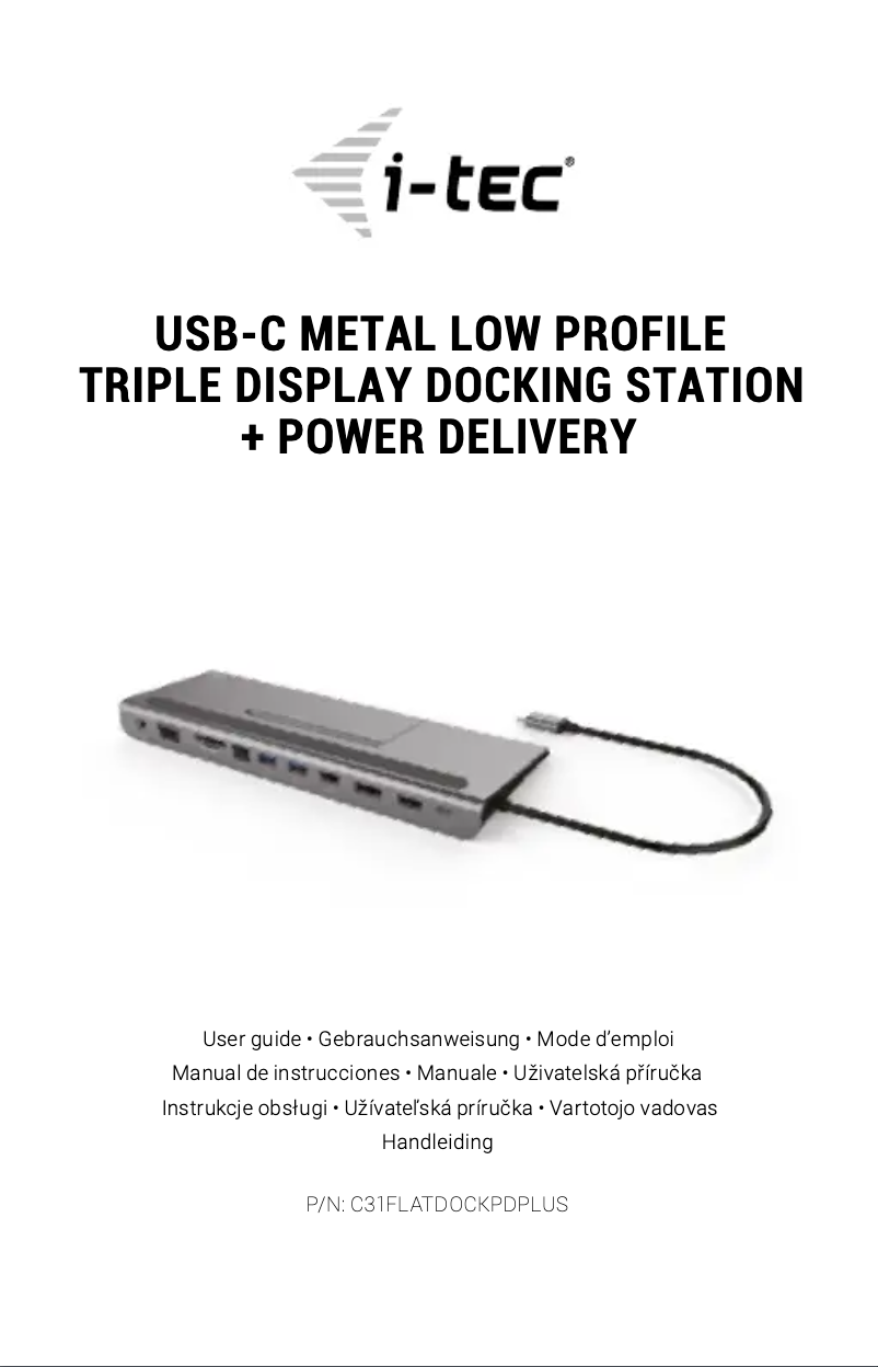 Page 1 of the manual User Manual i-TEC C31FLATDOCKPDPLUS