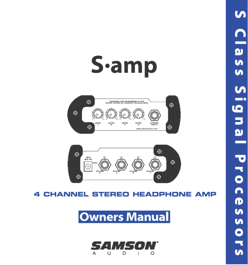 Page 1 of the manual User Manual Samson S.amp