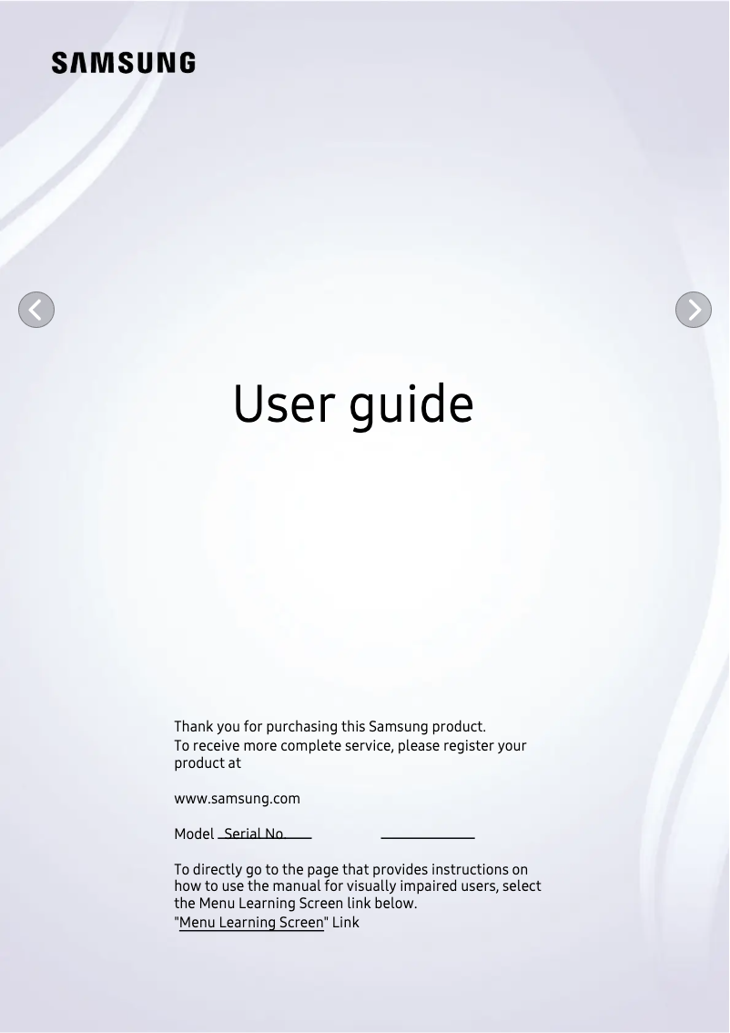 First page image of the manual for QA75QE1DAU