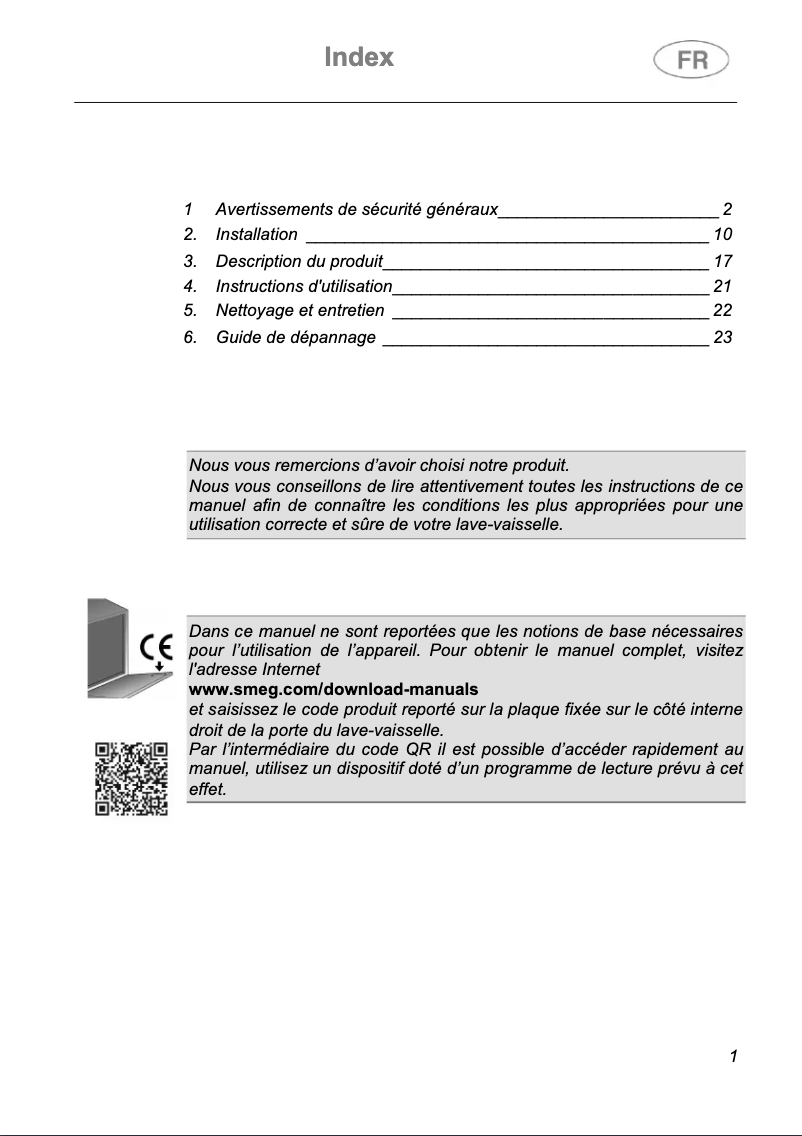 First page image of the manual for STL322BQLFR