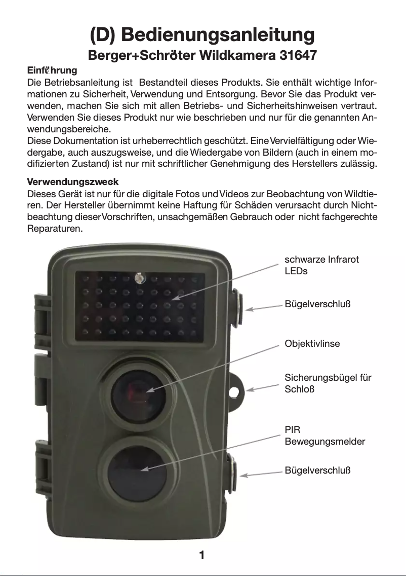 Page 1 of the manual User Manual Berger & Schröter 31647