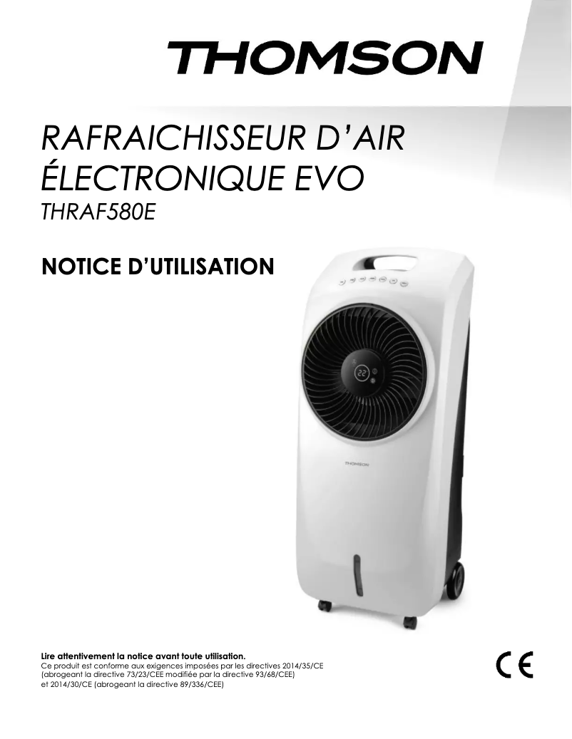 First page image of the manual for THRAF580E