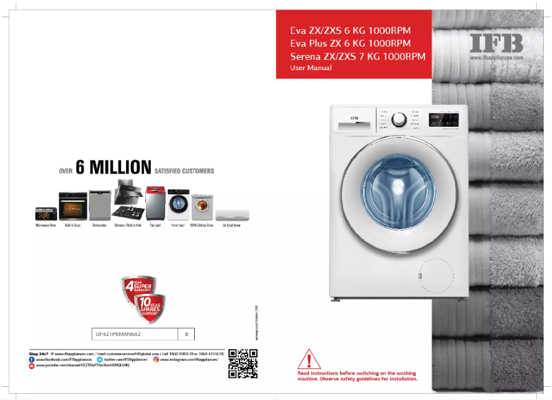 Page 1 of the manual User Manual IFB Serena ZXS
