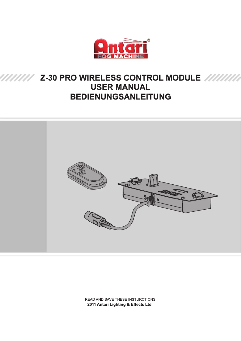 Page 1 of the manual User Manual Antari Z-30