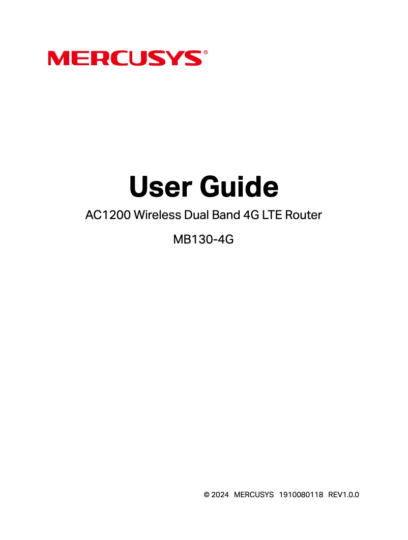 Image de la première page du manuel de l'appareil MB130-4G