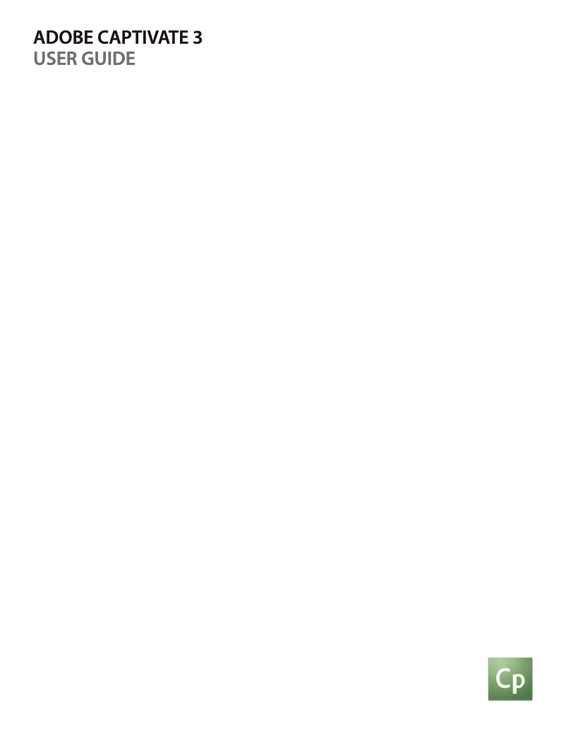 First page image of the manual for Captivate 3