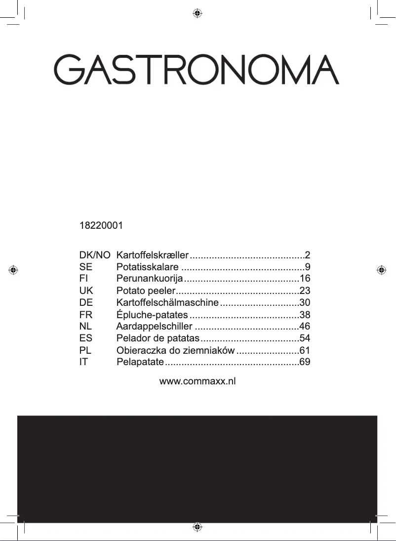 Image de la première page du manuel de l'appareil 18220001