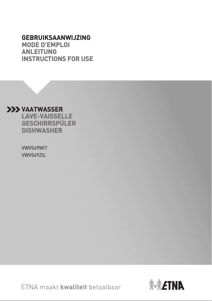 First page image of the manual for VWV549WIT