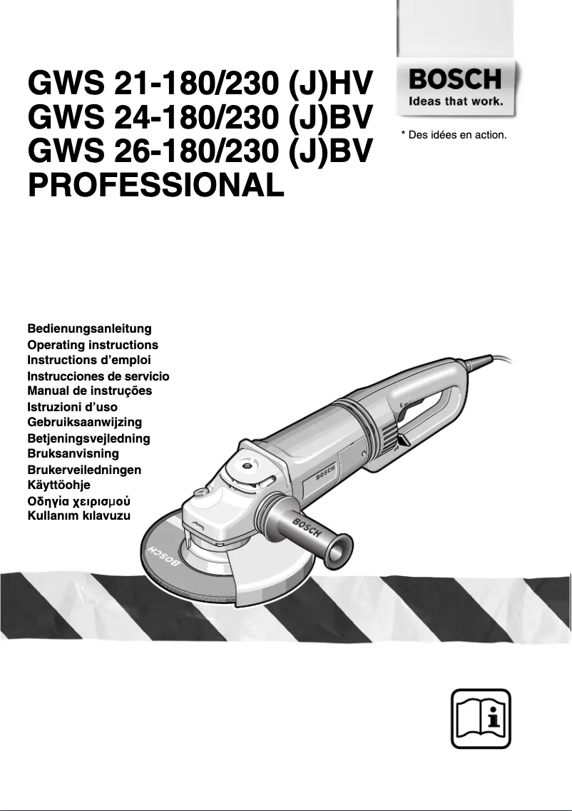 Page 1 of the manual User Manual Bosch GWS 26-180 BV Professional