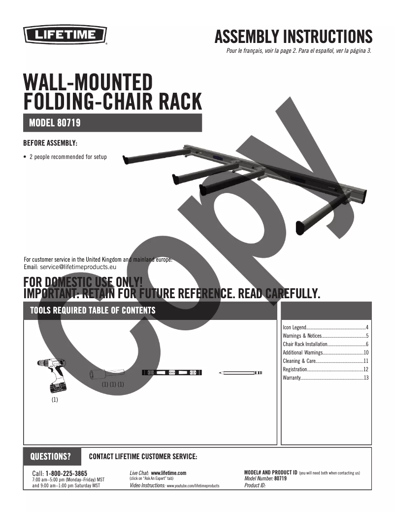 First page image of the manual for 80719