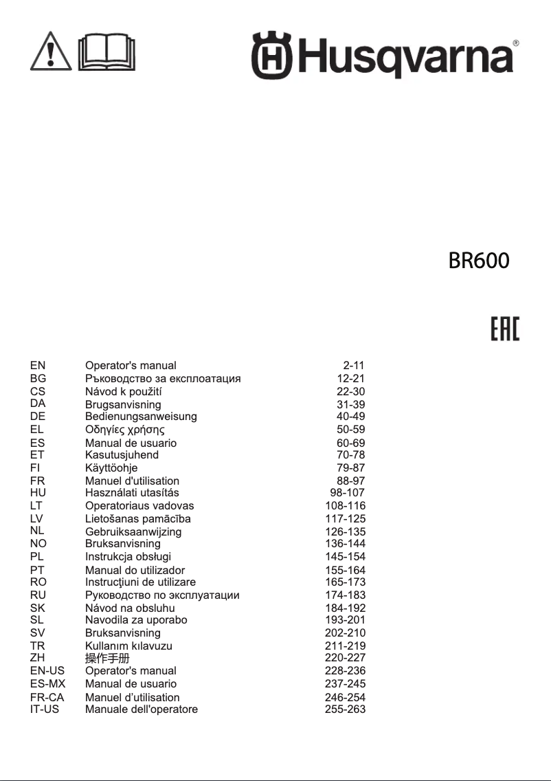 First page image of the manual for BR600