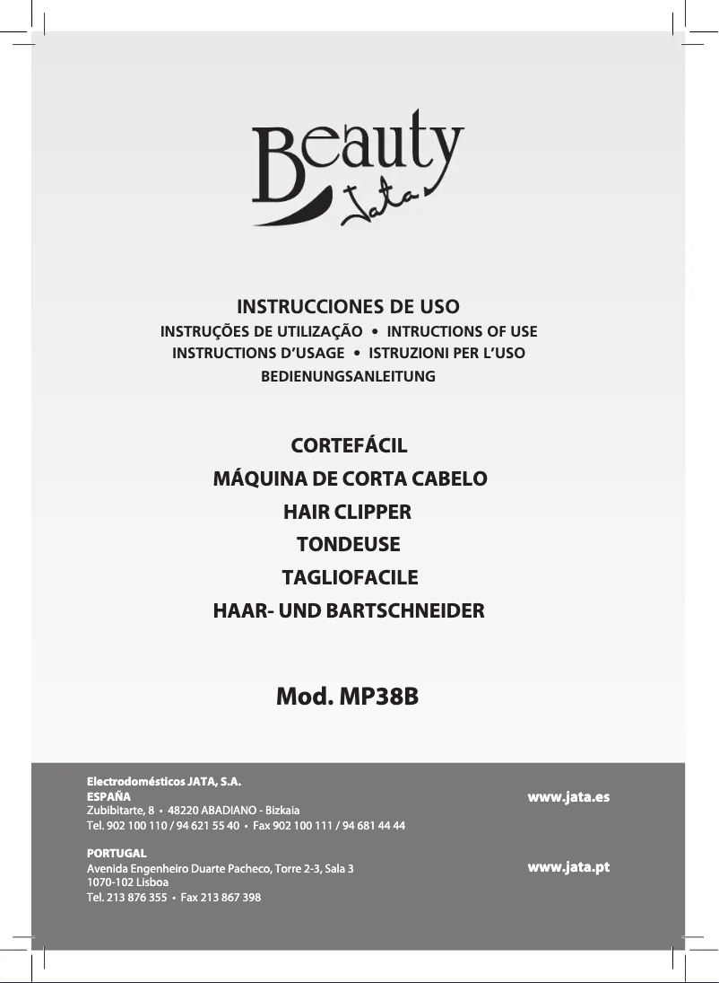 First page image of the manual for MP38B