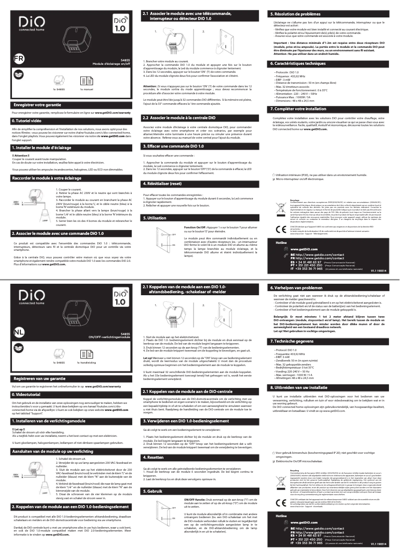 Page 1 of the manual User Manual DiO 54855