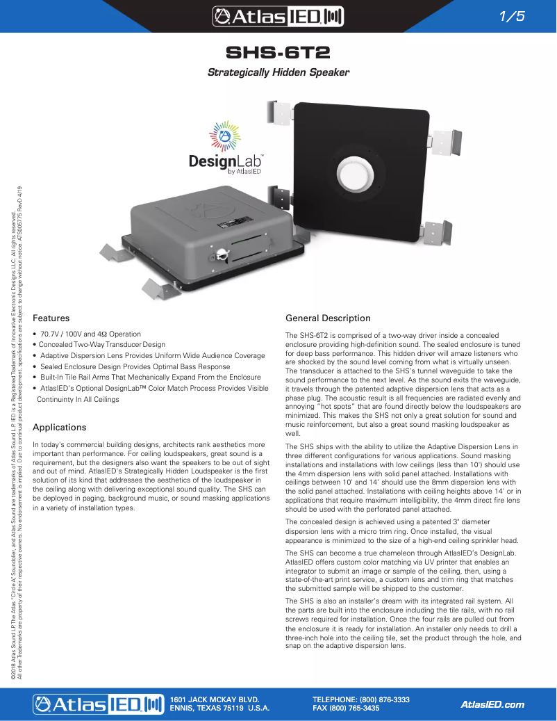 First page image of the manual for SHS-6T2