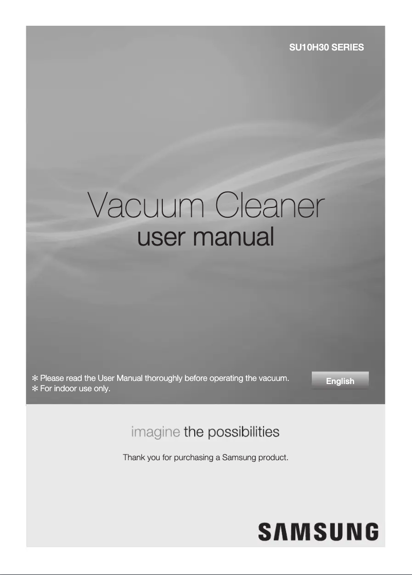 First page image of the manual for SU10H3020P